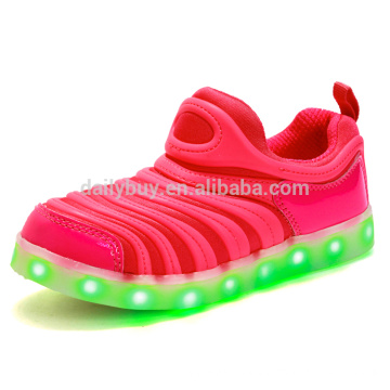 Kids USB charging high top led dance shoes led flash casual shoes